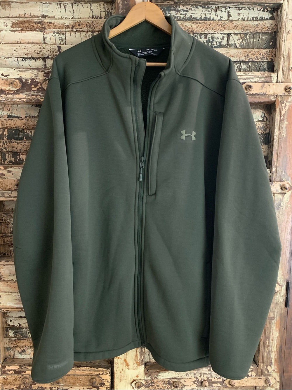 Under Armour Mens Storm Olive Full-Zip Fleece Jacket ColdGear Infrared Lined 3XL